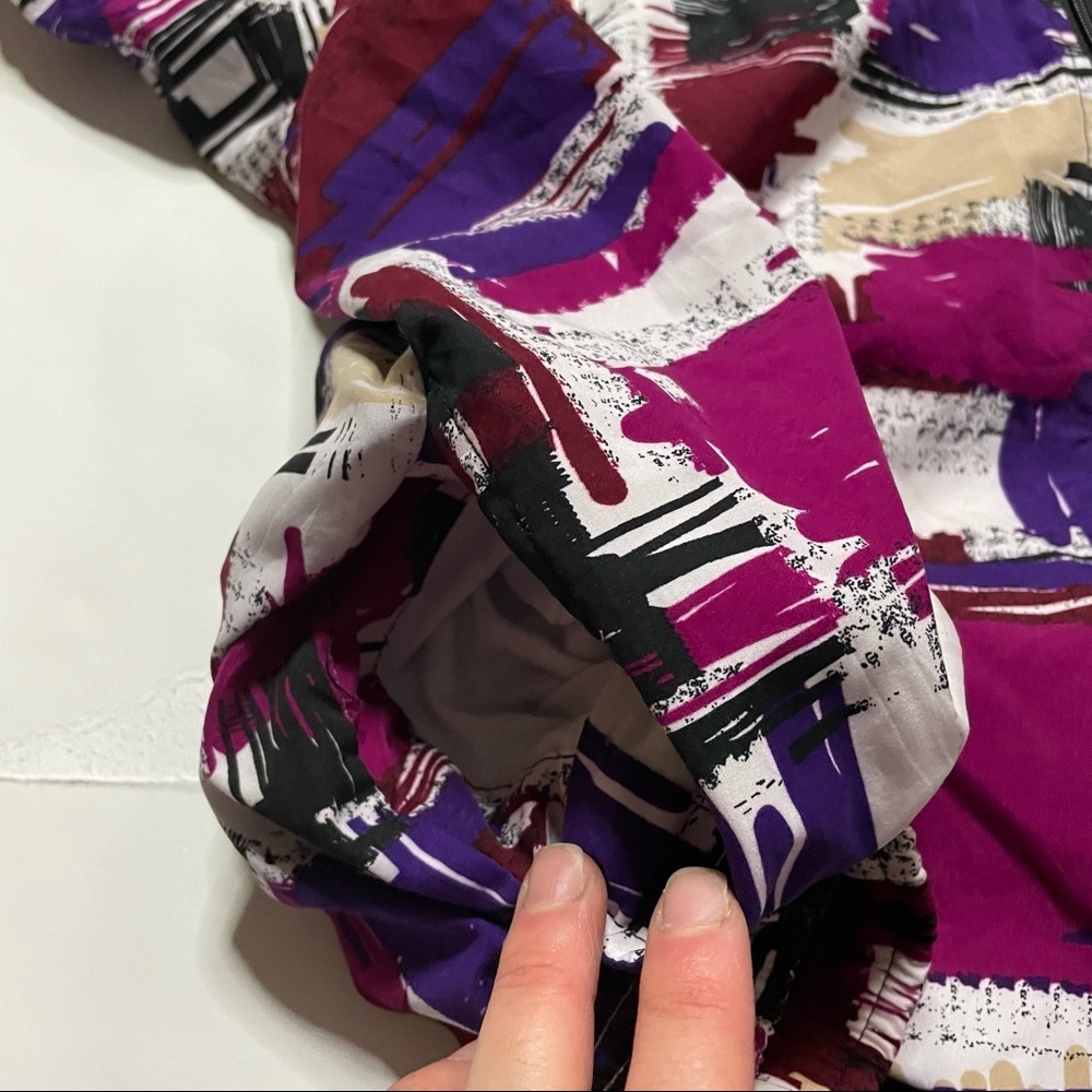 Koret Y2K Vintage Patterned Lined Lightweight Windbreaker Jacket Shoulder Pads - Picture 6 of 8
